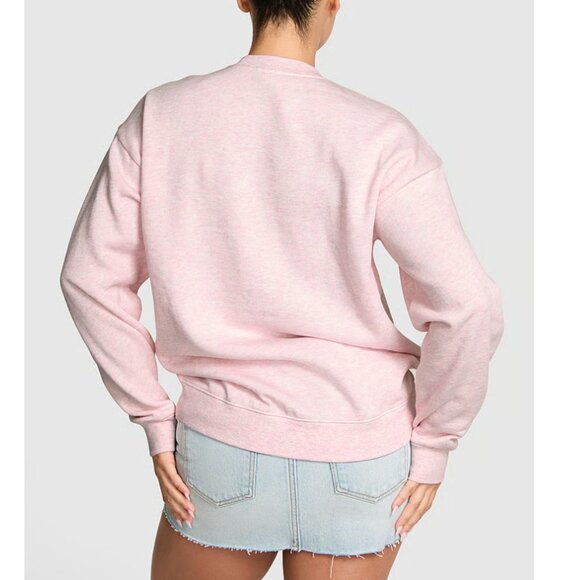 PINK Victoria's Secret Ivy Fleece Oversized Shimmer Crew Sweatshirt - NWT - Picture 7 of 8